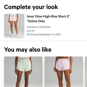 Lululemon Inner Glow Shorts- Strawberry Milkshake